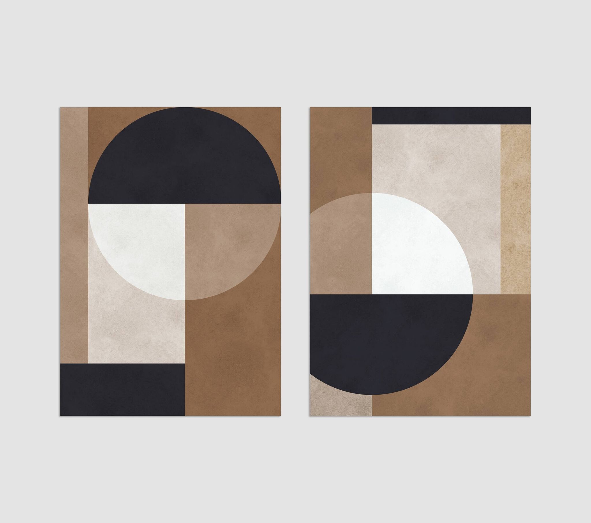 Geometric art print in brown tones