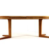 Bernhard Pedersen and Son oak round 2x extendable dining table 'Bogvad'