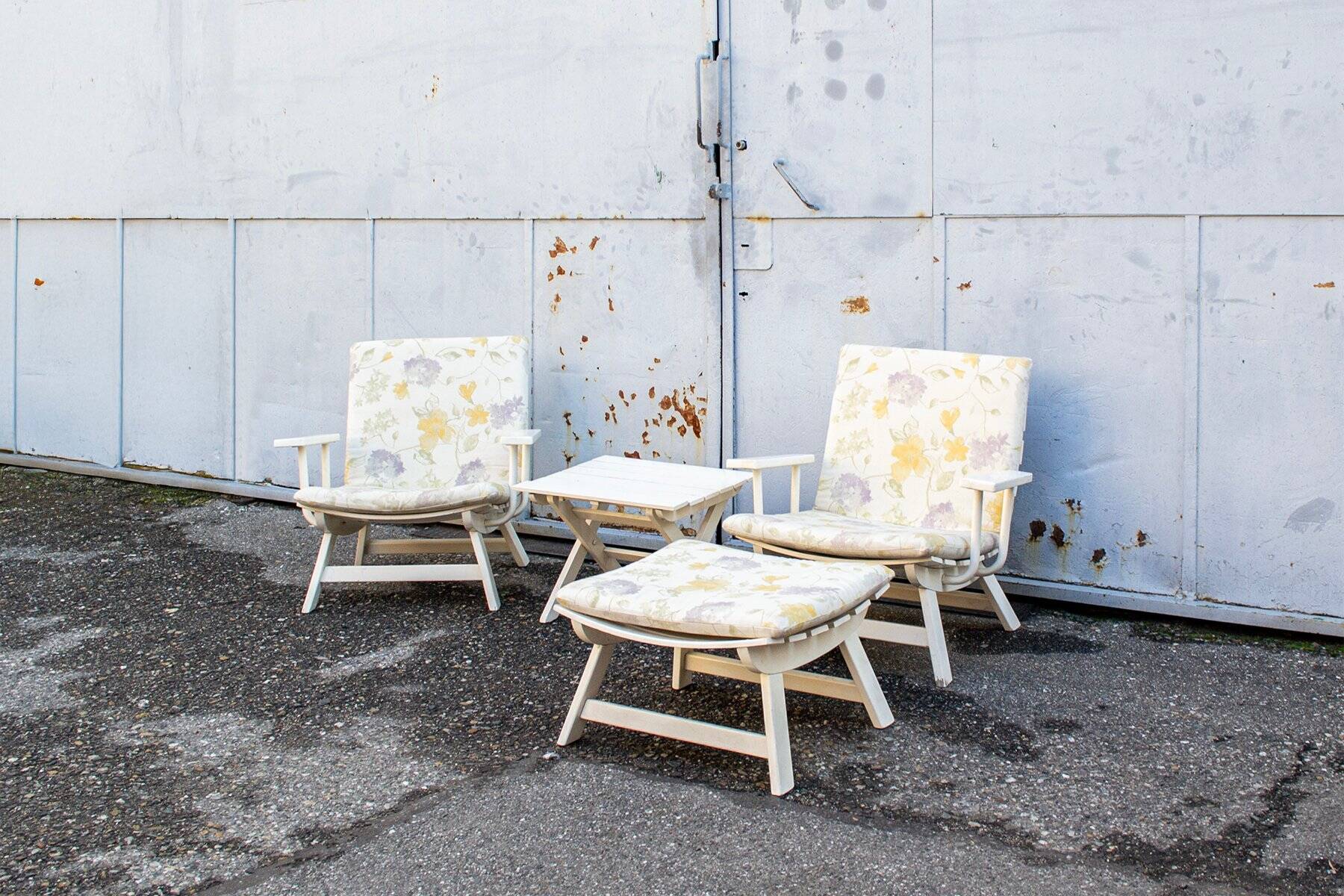 Folding garden chairs by Carlo Hauner for BFC, 1960s, set of 4.