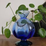 Blue and green vase from Cristalleria Etruria