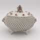 Ancient woven porcelain box, signed C.V.A - early 20th century