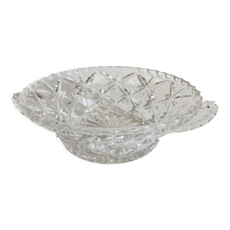 Salad bowl cristal chiseled vintage