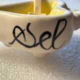 Salière poivrière vintage années 50 - céramique- formes cœurs