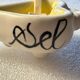 Vintage 50s salt and pepper shaker - ceramic - heart shapes
