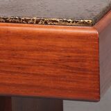 Table basse brutaliste en bois et cuivre, 1970