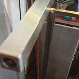 Rectangular glass and metal coffee table