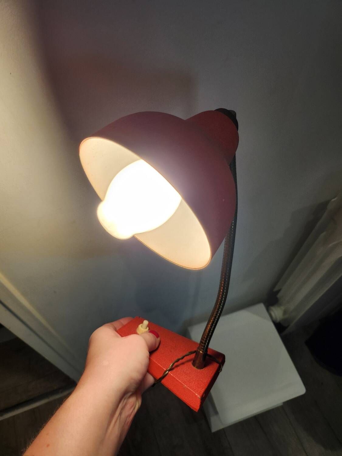 Vintage red desk lamp