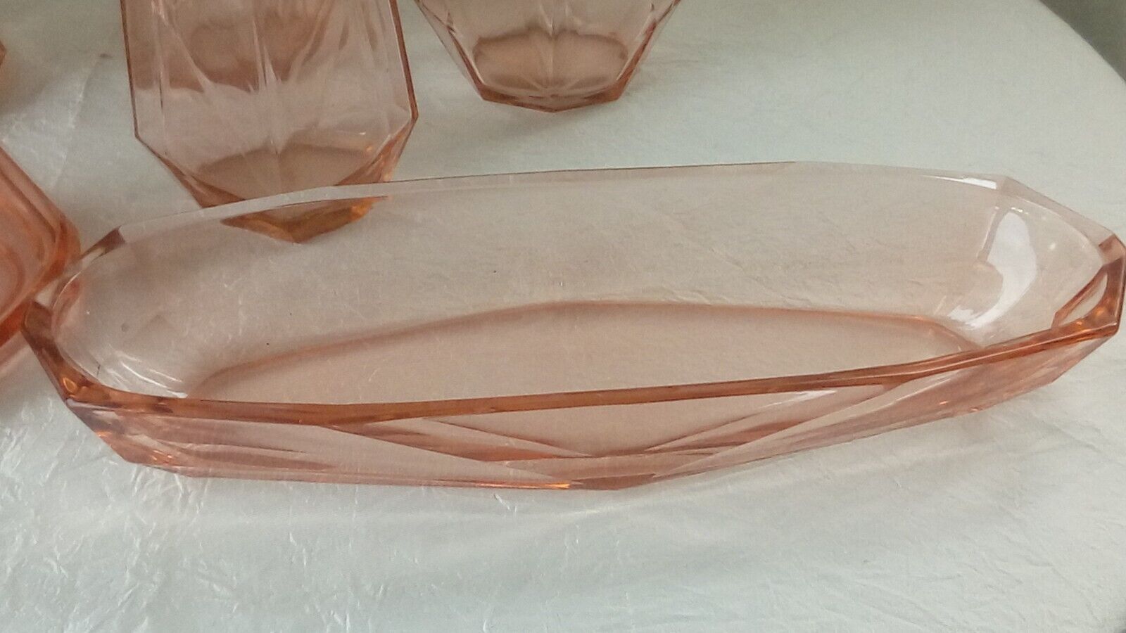 Glass dressing table filling perfume bottles powder box