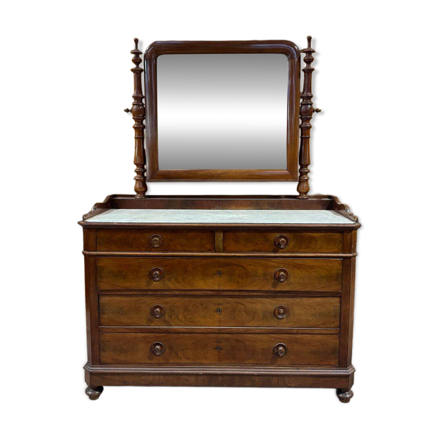 Antique mahogany toilet commode - Late 19th century