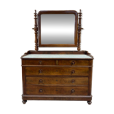 Commode de toilette ancienne en acajou - Fin XIXe siècle