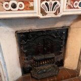 Carrara marble fireplace with 18th century incrustations