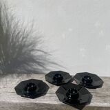 4 black egg cups 1970