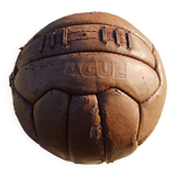 Old leather league soccer ball