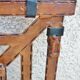 Metal mirror, wrought iron imitation leather straps and horse harness