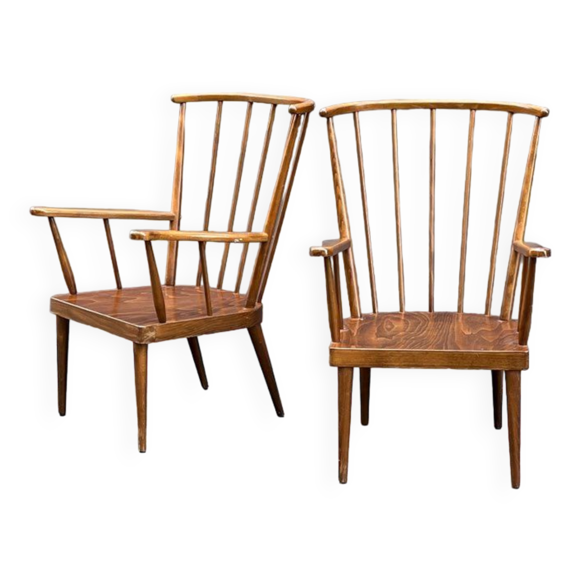 Pair of vintage baumann armchairs