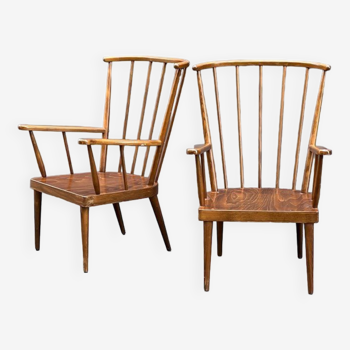 Pair of vintage baumann armchairs