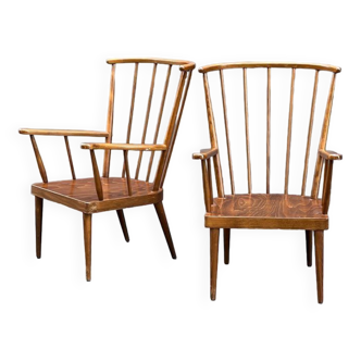 Pair of vintage baumann armchairs