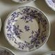 Plates flat earthenware sarregemines circa 1870 purple thorns