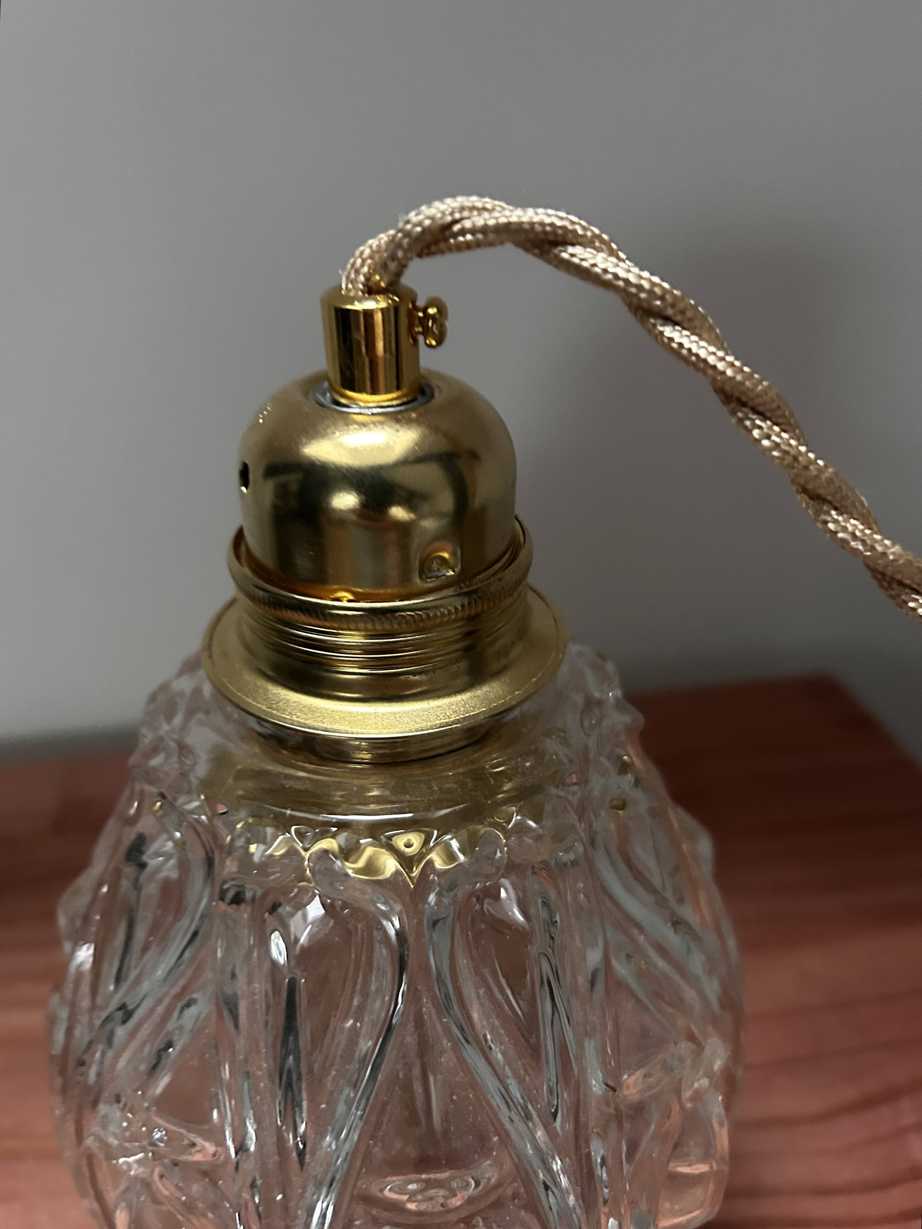 Vintage chiseled glass lamp