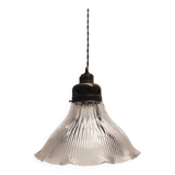 Large holophane industrial glass lamp from the 20s