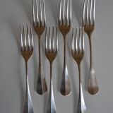 6 silver metal table forks P de Ruolz silver plated forks 21 cm