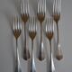 6 fourchettes de table métal argenté P de Ruolz silver plated forks 21 cm