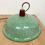 Industrial Factory Green Enamel Ceiling Lamp , 1960s