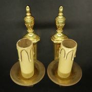 Pair of 1-light louis xvi style wall lights from lucien gau, paris - bronze