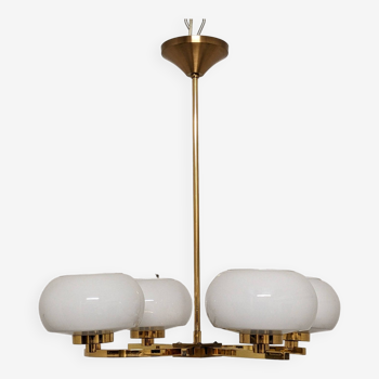Arlus chandelier with 4 brass lights from the 50s/60s