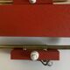 Pair of modernist swivel wall lights in red sheet metal, 1950s