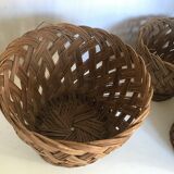Wicker basket trio