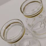 Vintage glasses with rose pattern