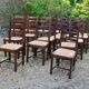 Suite de 17 chaises paillées à haut dossier
