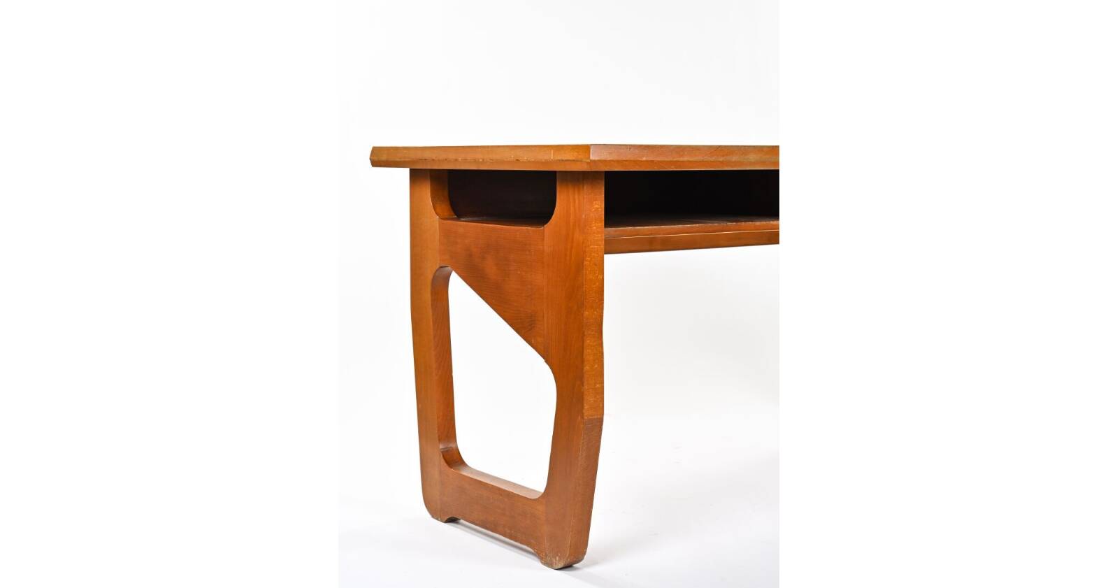 Desk with two openwork cheeks on the sides design 1980