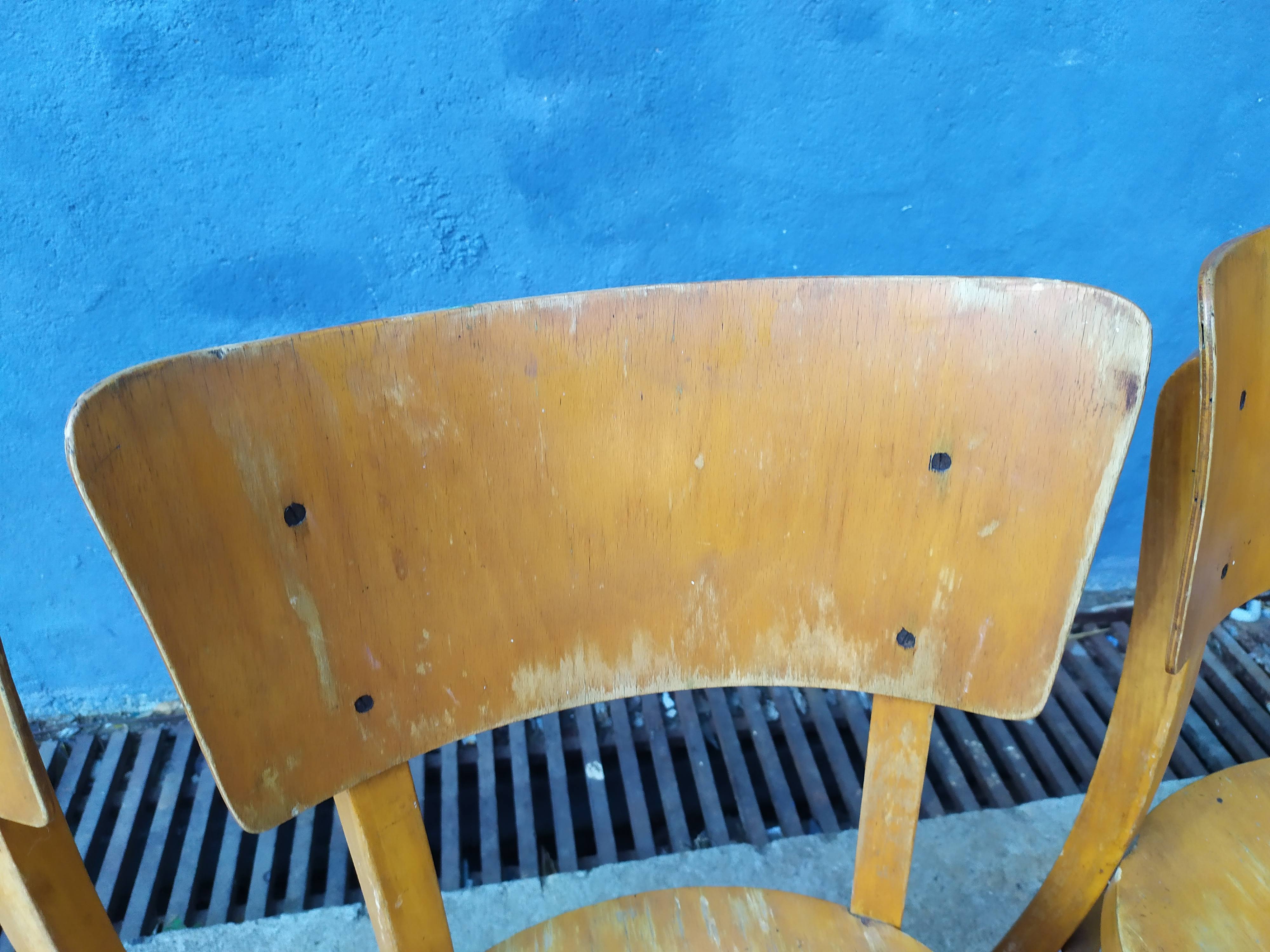 Series of 4 thonet bistro chairs