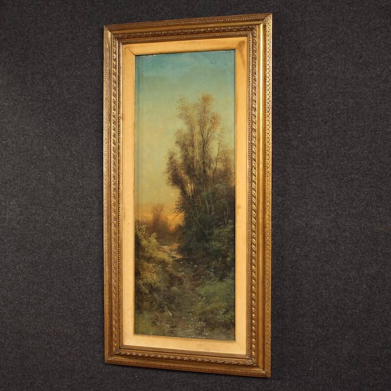 Italian painting signed Marko forest landscape from 19th century