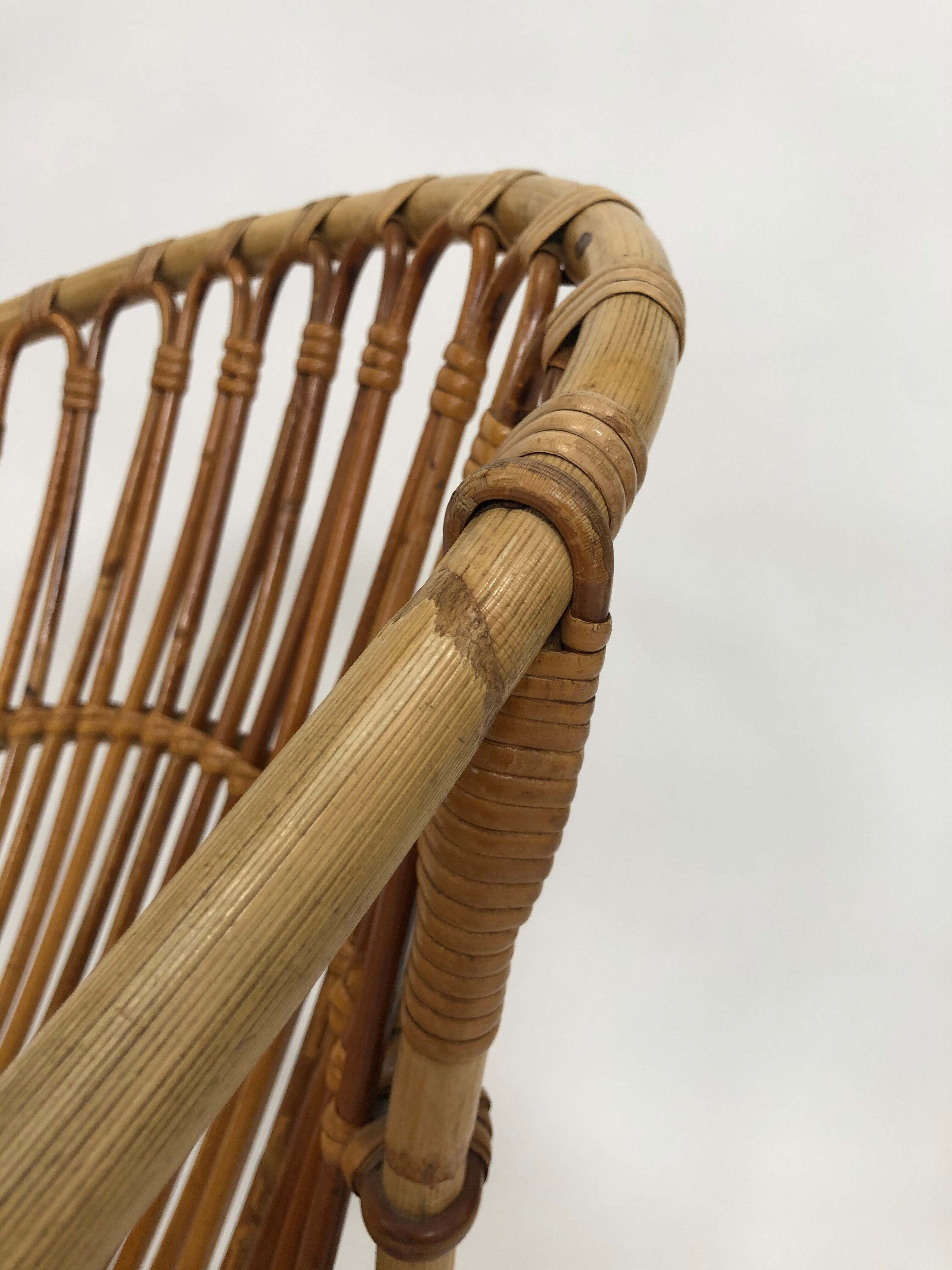 Fauteuil en rotin de Rohe Noordwolde, 1960, Pays-Bas