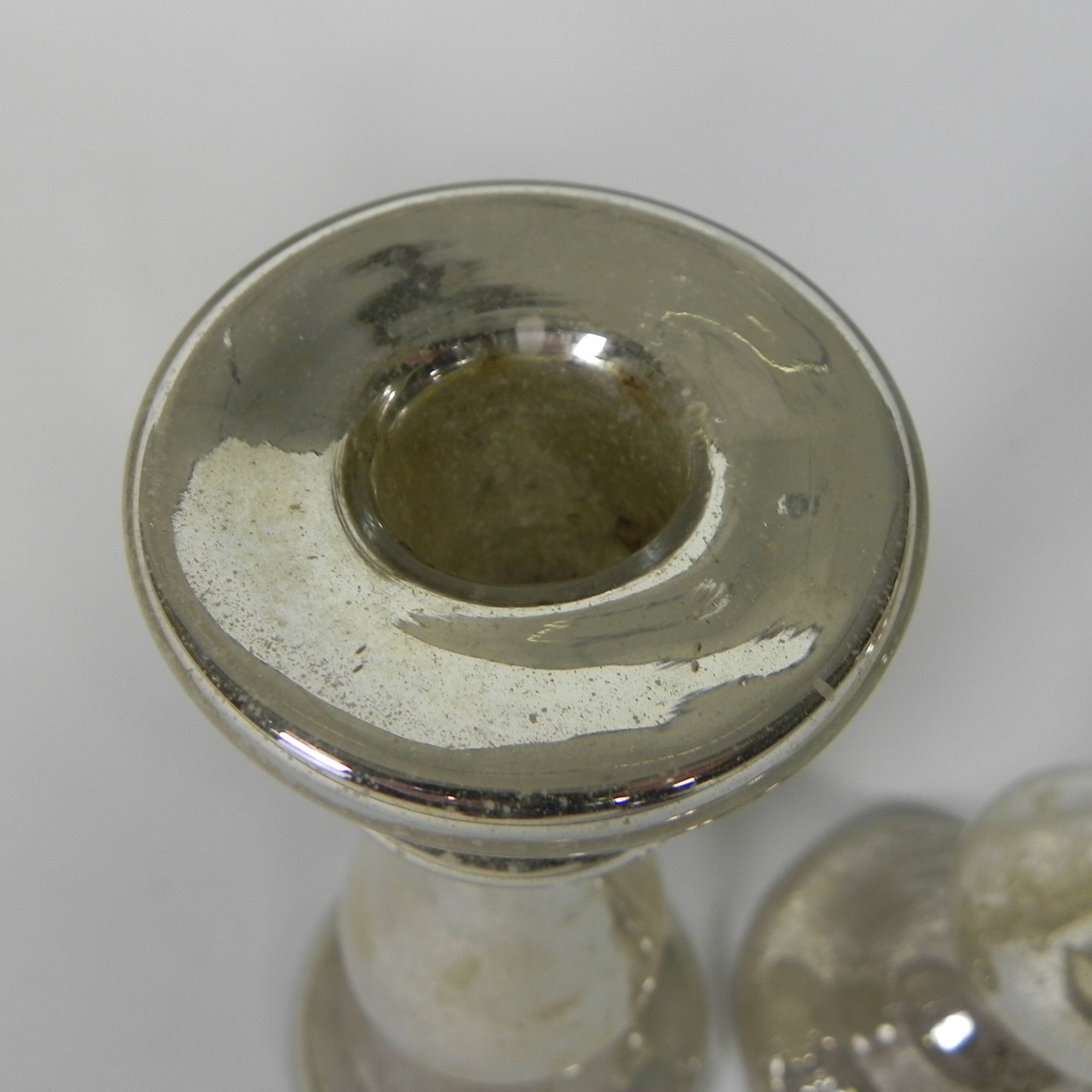 Set of 2 mercury candlesticks, circa 1900 (poor man's silver)