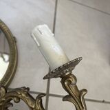 Wall Mirror Sconce Golden Pediment Candle Holder Chandelier France Louis Style