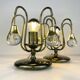 Vintage glass ball table lamps, Italy, 1960s, set of 2
