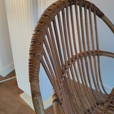 Rattan shell armchair