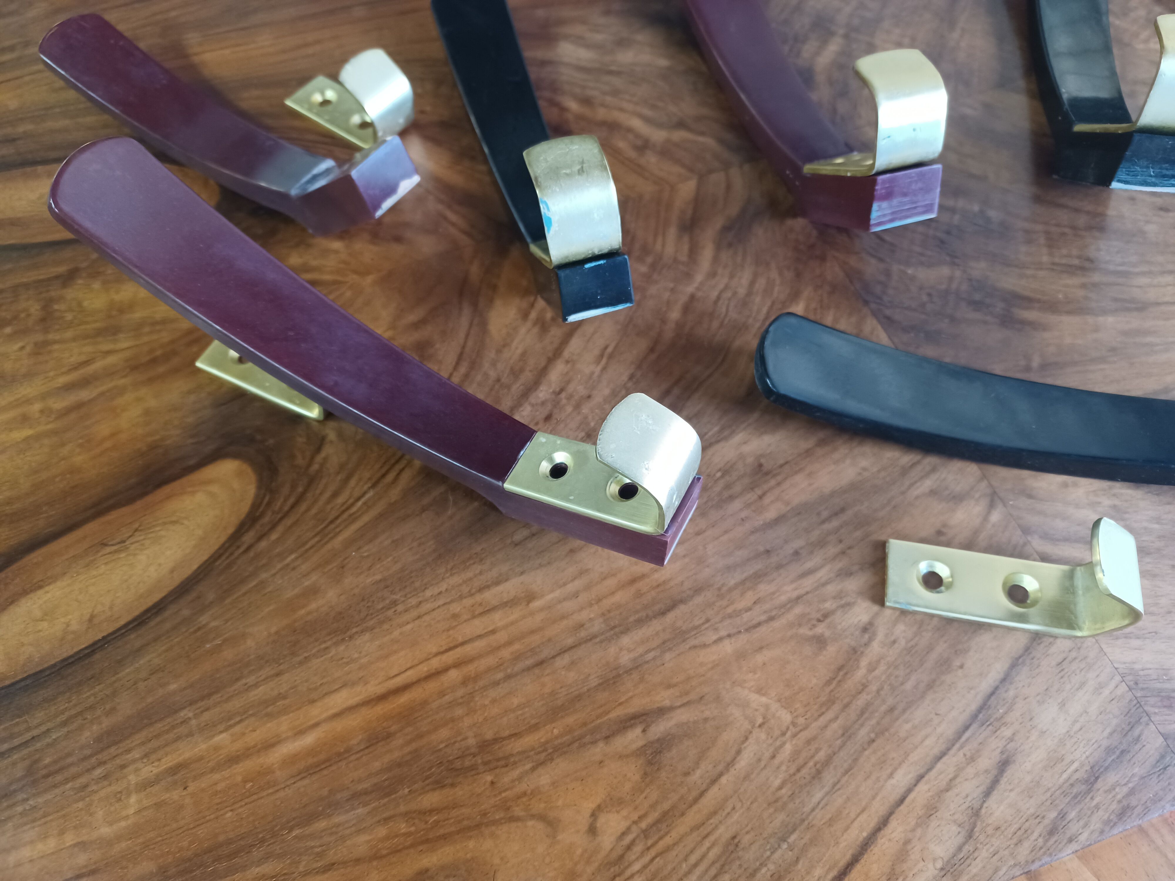 10 hooks, KM Austria, bakelite and brass