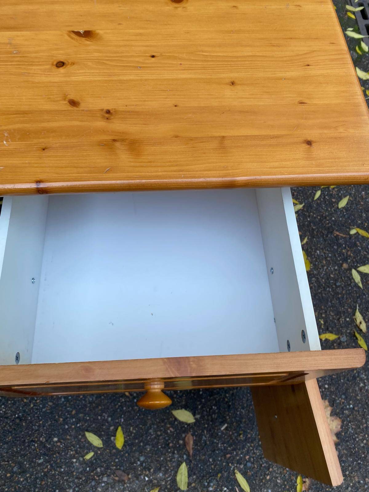 Scandinavian solid wood desk with drawer, 132cm