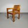 Pine wood chair 1970s with foldable seat