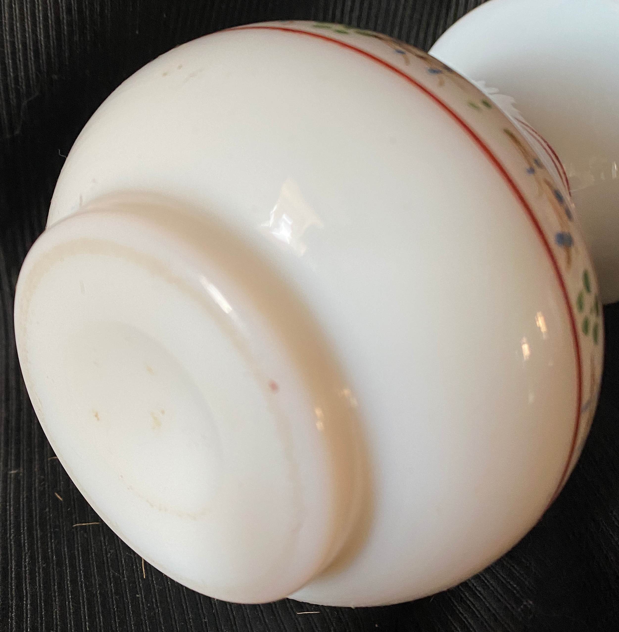 Baluster vase in opaline real enamelled decorations nineteenth century