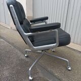 Vintage black leather armchair