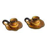 Duo de bougeoirs à main Vallauris