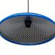 80s perforated metal hanging lamp - black & blue