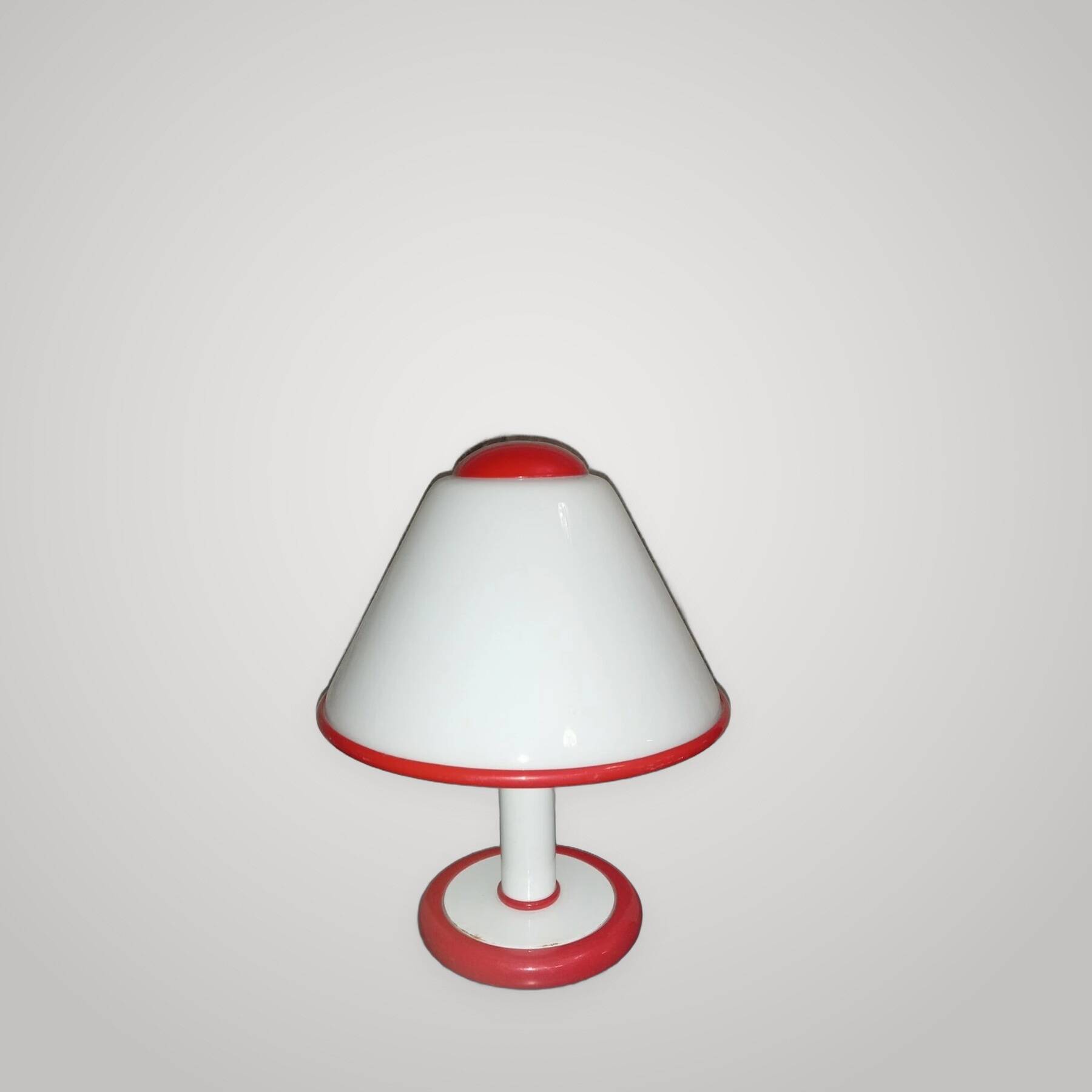 Beautiful Vintage Murano White Mushroom Table Lamp