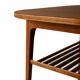 1960s Scandinavian oak coffee table with slatted shelf
